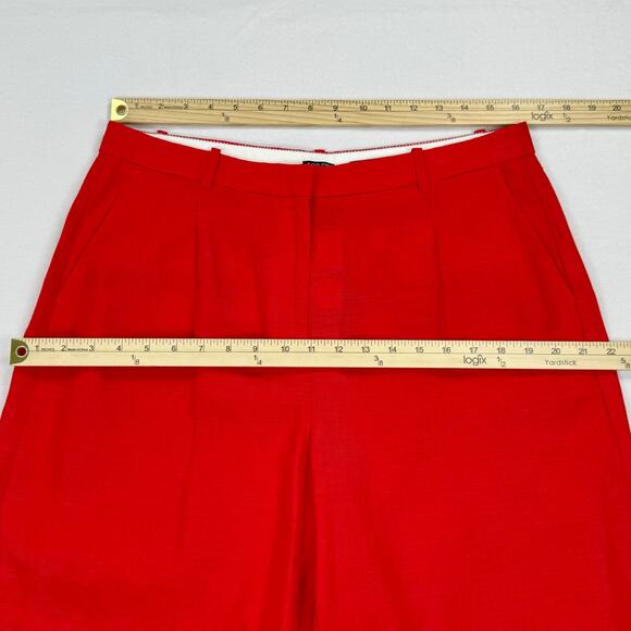 J Crew Womens Pleated Linen Wide Leg Trouser Pant Size 12 Red - Picture 11 of 14